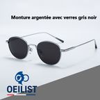 Lunettes de soleil rétro rondes en métal doré
