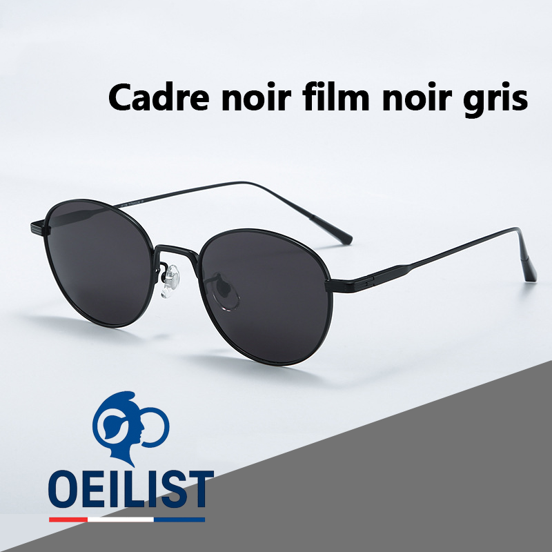 Lunettes de soleil rétro rondes en métal doré